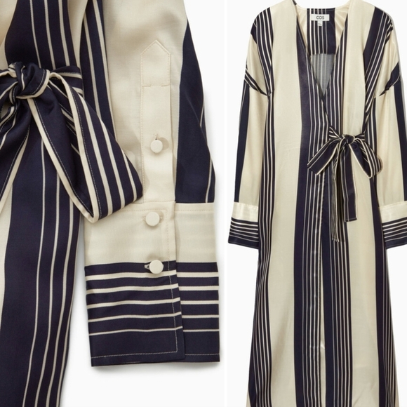 COS Striped Wrap Dress - Picture 15 of 16